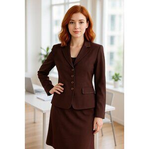 Travis Ayers 8 Vintage Y2K Skirt Suit Set Business Blazer Outfit Embroidered